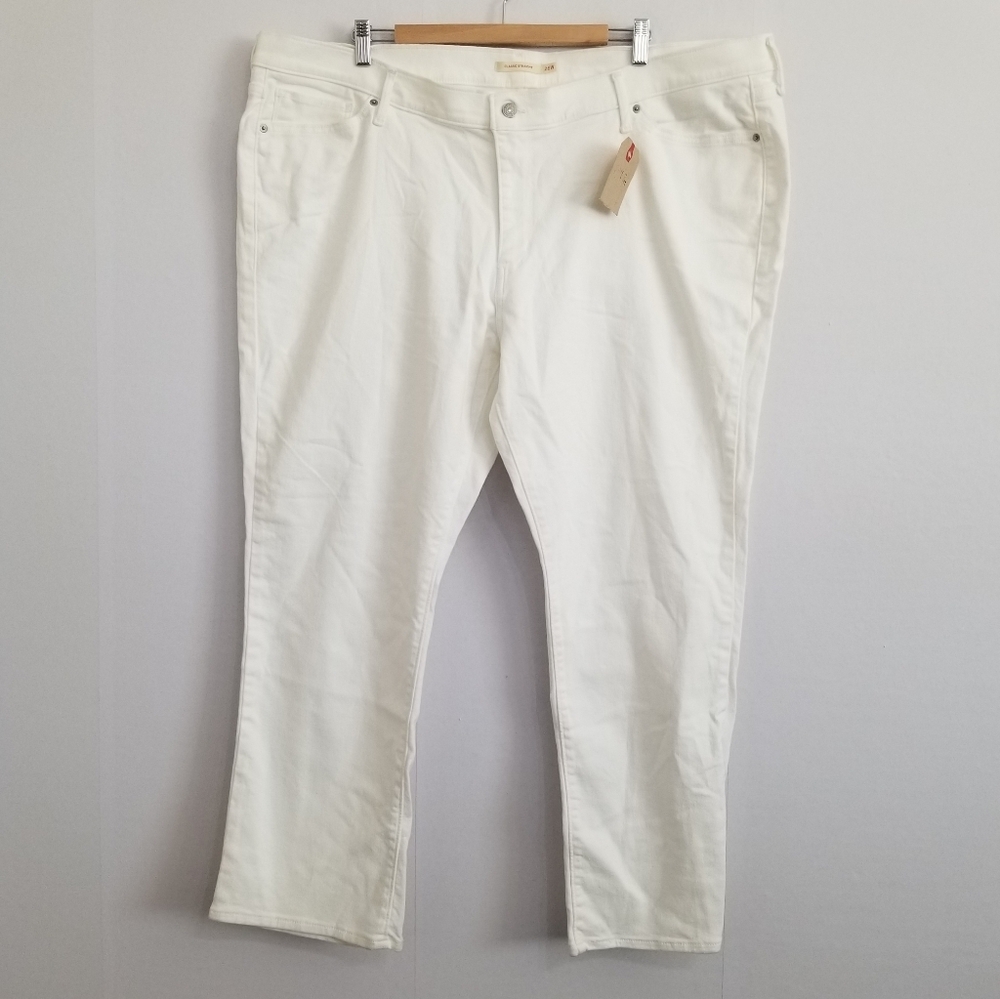 NWT Levi's White Mid Rise Classic Straight Leg Jeans Size 26W